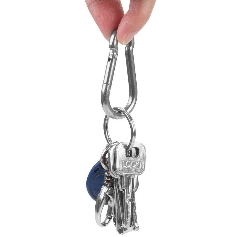 CertBuy 50pcs 2 Inch Stainless Steel Spring Snap Hook, 304 Stainless Steel Carabiner Clip Keychain Heavy Duty Quick Link Hook for Camping Fishing Hiking Traveling - Image 5